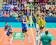 Eline Timmerman und Allianz MTV wollen im Kampf um den Sieg am SSC vorbei. Foto: Bildermacher-Sport Jens Körner.